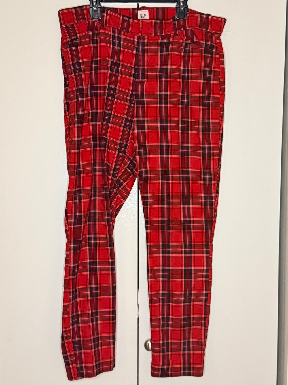 Gap Red Plaid Signature Skinny Ankle Pants